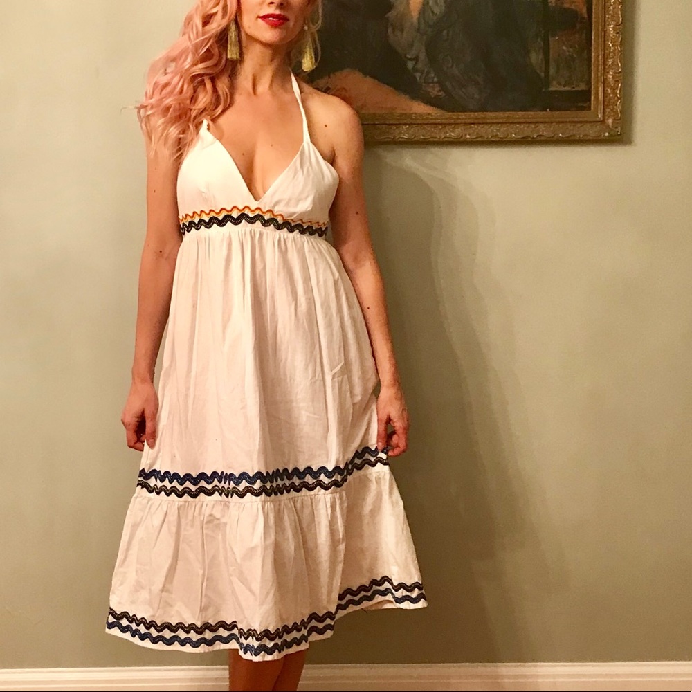 ASOS White Cotton Midi Dress size 6